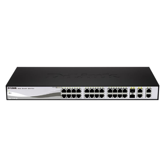 Imagem de SWICTH D-LINK GERENCIAVEL WEBSMART - 24 PORTAS 10/100MBPS E 4 PORTAS GIGABIT COMBO 2X SFP - DES-1210-28