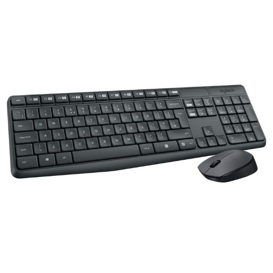 Imagem de Kit Teclado e Mouse Sem Fio Logitech MK235 - Compacto e Confiável