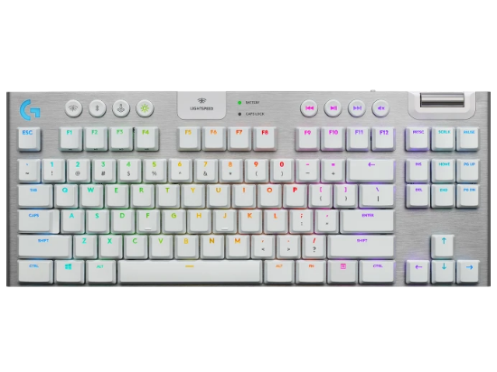 Imagem de TECLADO MECANICO SEM FIO DE BAIXO PERFIL RGB G915 TKL BRANCO LOGITECH