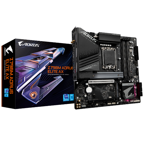 Imagem de Placa Mãe Gigabyte Z790M Aorus Elite AX DDR5 LGA 1700 – Suporte Intel 12ª/13ª Geração